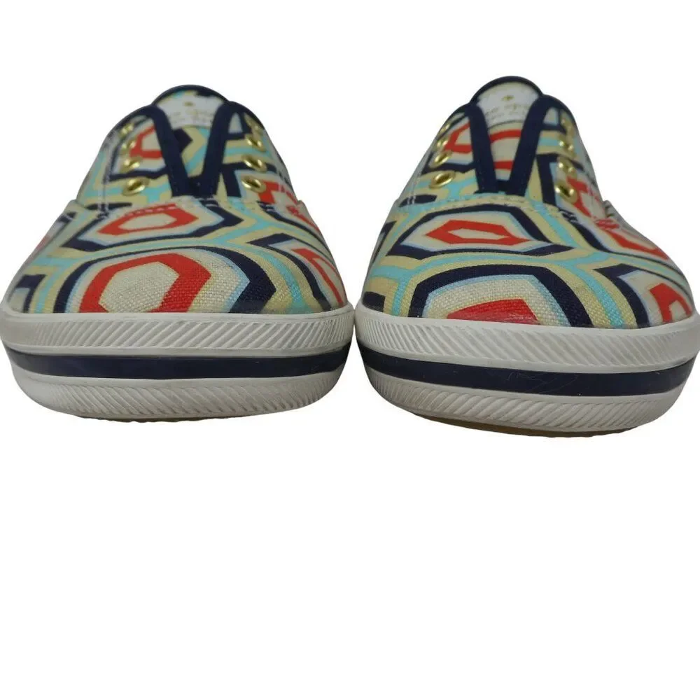 Keds Kate Spade Geometric Canvas‎ Slip On Designer Sneakers Womens 7.5